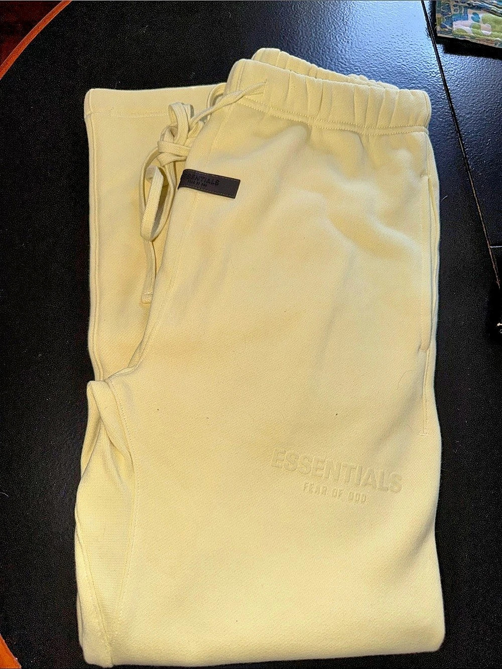 Fear of God Essentials Lounge Fleece Sweatpants Yellow XS Like New